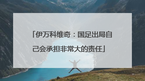 伊万科维奇：国足出局自己会承担非常大的责任
