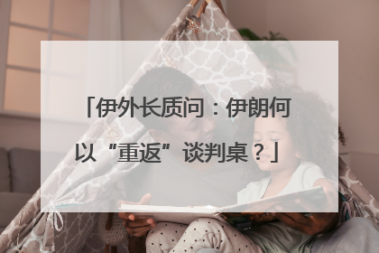 伊外长质问：伊朗何以“重返”谈判桌？