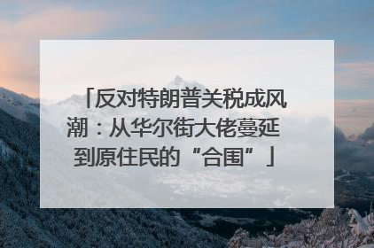 反对特朗普关税成风潮：从华尔街大佬蔓延到原住民的“合围”