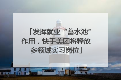 发挥就业“蓄水池”作用，快手美团将释放多领域实习岗位