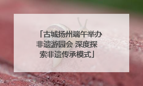 古城扬州端午举办非遗游园会 深度探索非遗传承模式