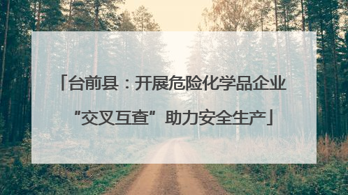 台前县：开展危险化学品企业“交叉互查”助力安全生产