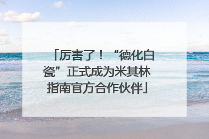 厉害了！“德化白瓷”正式成为米其林指南官方合作伙伴
