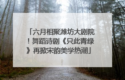 六月相聚潍坊大剧院！舞蹈诗剧《只此青绿》再掀宋韵美学热潮