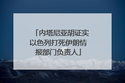 内塔尼亚胡证实以色列打死伊朗情报部门负责人