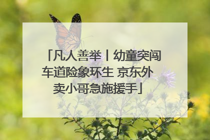 凡人善举丨幼童突闯车道险象环生 京东外卖小哥急施援手