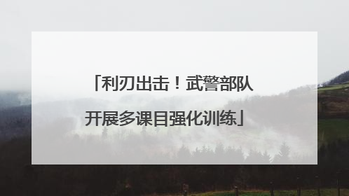 利刃出击！武警部队开展多课目强化训练