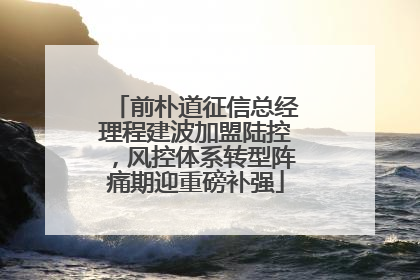 前朴道征信总经理程建波加盟陆控，风控体系转型阵痛期迎重磅补强