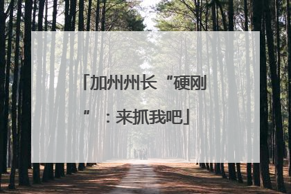 加州州长“硬刚”：来抓我吧