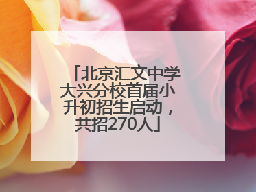 北京汇文中学大兴分校首届小升初招生启动，共招270人