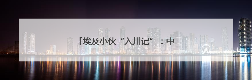 埃及小伙“入川记”：中国不只是“世界工厂”