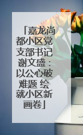 嘉龙尚都小区党支部书记谢文盛：以公心破难题 绘就小区新画卷