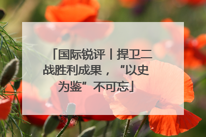 国际锐评丨捍卫二战胜利成果,“以史为鉴”不可忘