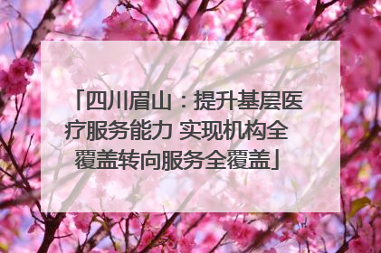 四川眉山：提升基层医疗服务能力 实现机构全覆盖转向服务全覆盖