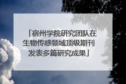 宿州学院研究团队在生物传感领域顶级期刊发表多篇研究成果