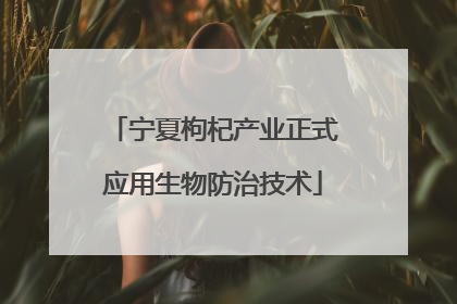 宁夏枸杞产业正式应用生物防治技术