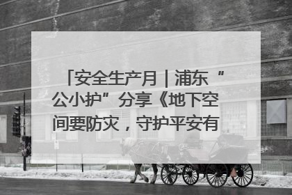 安全生产月｜浦东“公小护”分享《地下空间要防灾，守护平安有我在》安全谣
