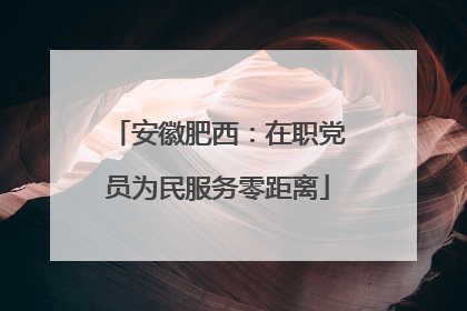 安徽肥西：在职党员为民服务零距离