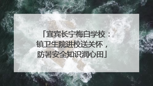 宜宾长宁梅白学校：镇卫生院进校送关怀，防暑安全知识润心田