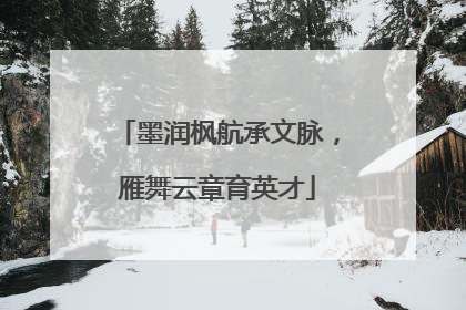 墨润枫航承文脉，雁舞云章育英才