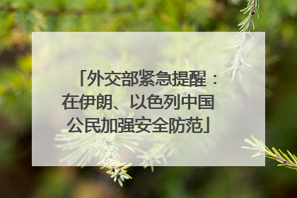 外交部紧急提醒：在伊朗、以色列中国公民加强安全防范