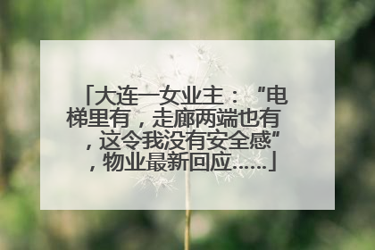大连一女业主：“电梯里有，走廊两端也有，这令我没有安全感”，物业最新回应……