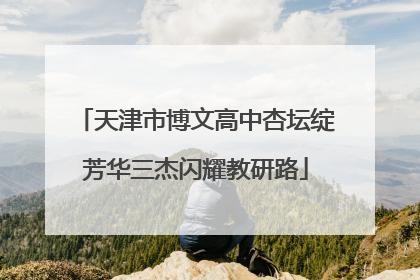 天津市博文高中杏坛绽芳华三杰闪耀教研路