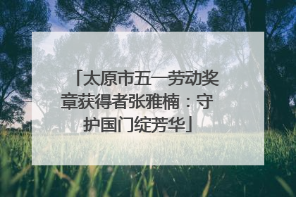 太原市五一劳动奖章获得者张雅楠：守护国门绽芳华