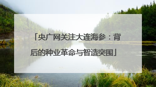 央广网关注大连海参：背后的种业革命与智造突围