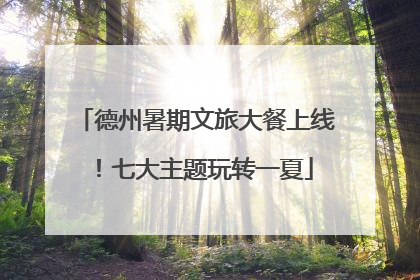 德州暑期文旅大餐上线！七大主题玩转一夏