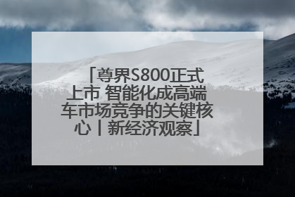 尊界S800正式上市 智能化成高端车市场竞争的关键核心丨新经济观察