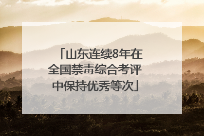 山东连续8年在全国禁毒综合考评中保持优秀等次