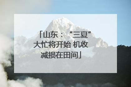 山东：“三夏”大忙将开始 机收减损在田间