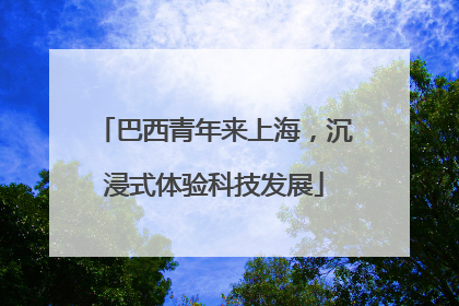 巴西青年来上海，沉浸式体验科技发展
