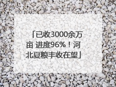 已收3000余万亩 进度96%！河北夏粮丰收在望