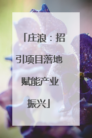 庄浪：招引项目落地 赋能产业振兴
