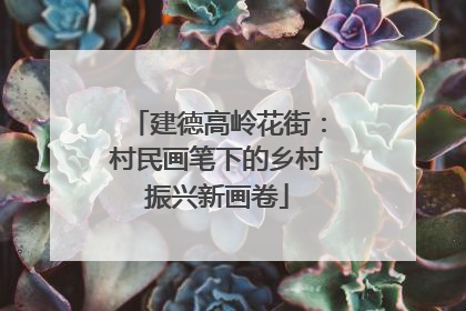建德高岭花街：村民画笔下的乡村振兴新画卷