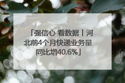 强信心 看数据丨河北前4个月快递业务量同比增40.6%