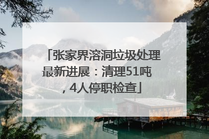 张家界溶洞垃圾处理最新进展：清理51吨，4人停职检查