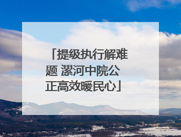 提级执行解难题 漯河中院公正高效暖民心