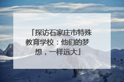探访石家庄市特殊教育学校：他们的梦想，一样远大
