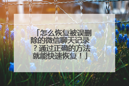 怎么恢复被误删除的微信聊天记录？通过正确的方法就能快速恢复！