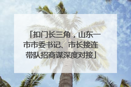 扣门长三角，山东一市市委书记、市长接连带队招商谋深度对接