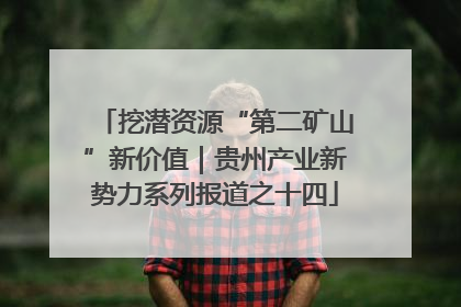 挖潜资源“第二矿山”新价值｜贵州产业新势力系列报道之十四