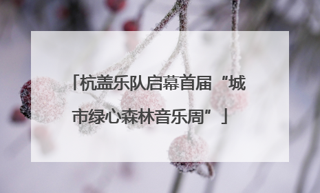 杭盖乐队启幕首届“城市绿心森林音乐周”