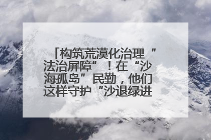 构筑荒漠化治理“法治屏障”！在“沙海孤岛”民勤，他们这样守护“沙退绿进”的生态奇迹
