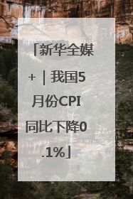 新华全媒+｜我国5月份CPI同比下降0.1%