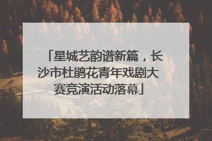 星城艺韵谱新篇，长沙市杜鹃花青年戏剧大赛竞演活动落幕