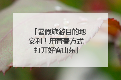 暑假旅游目的地安利！用青春方式打开好客山东
