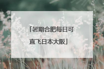 暑期合肥每日可直飞日本大阪